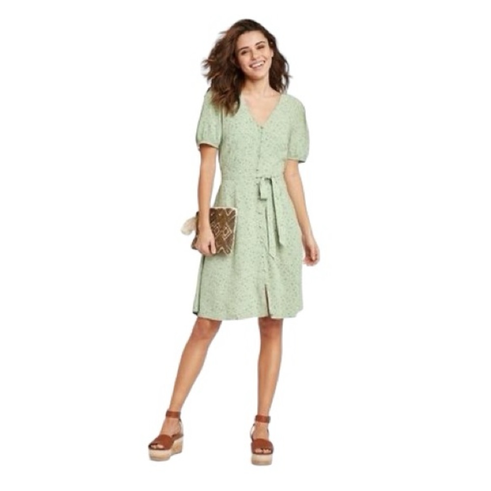 Universal Thread Green Floral Dress (Size S)